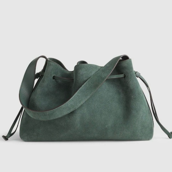 *NWT* Madewell Suede Drawstring Shoulder Bag in Architect Green